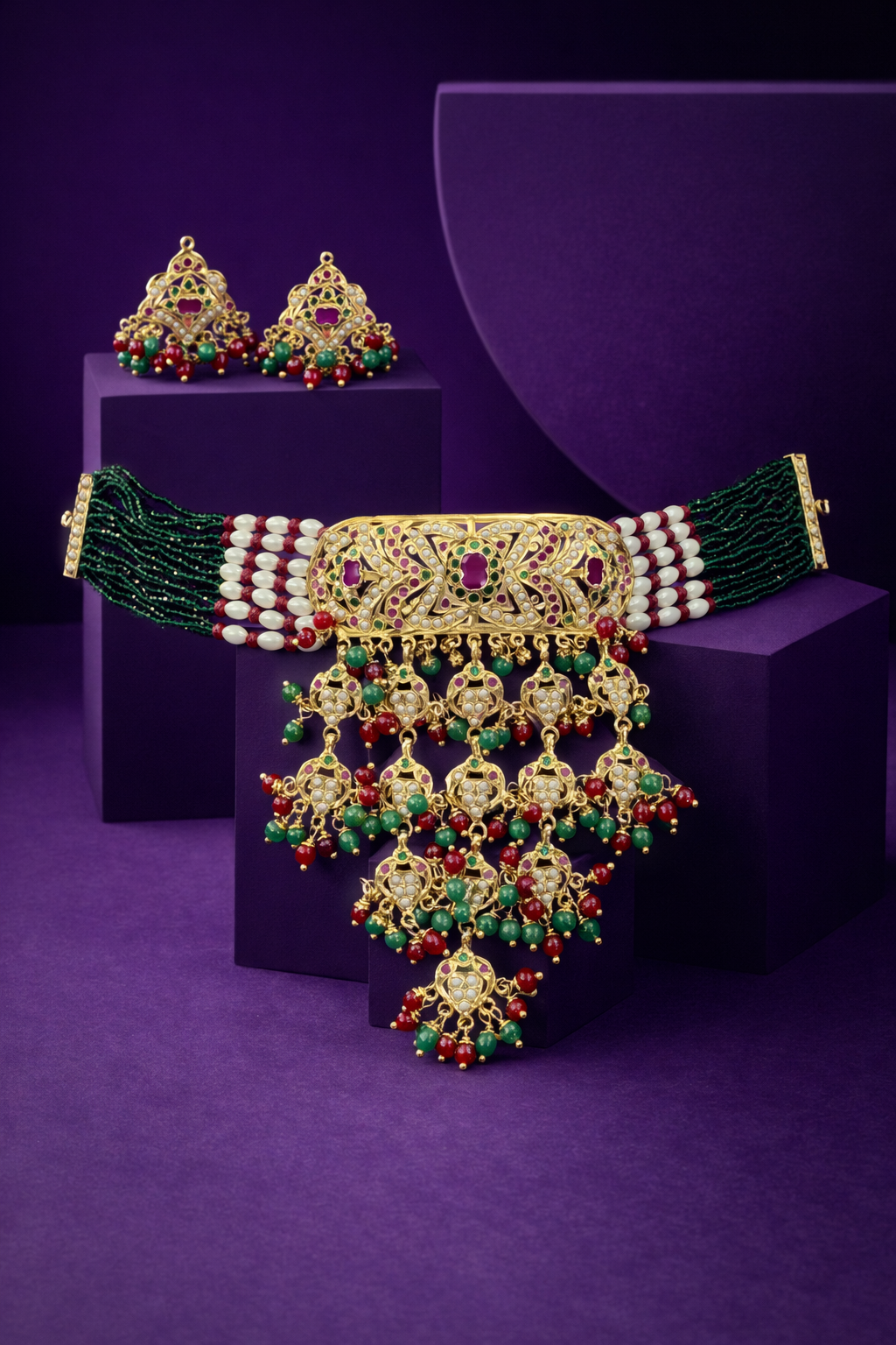 D No-13 Jadau Choker set 2999 Live No-1227