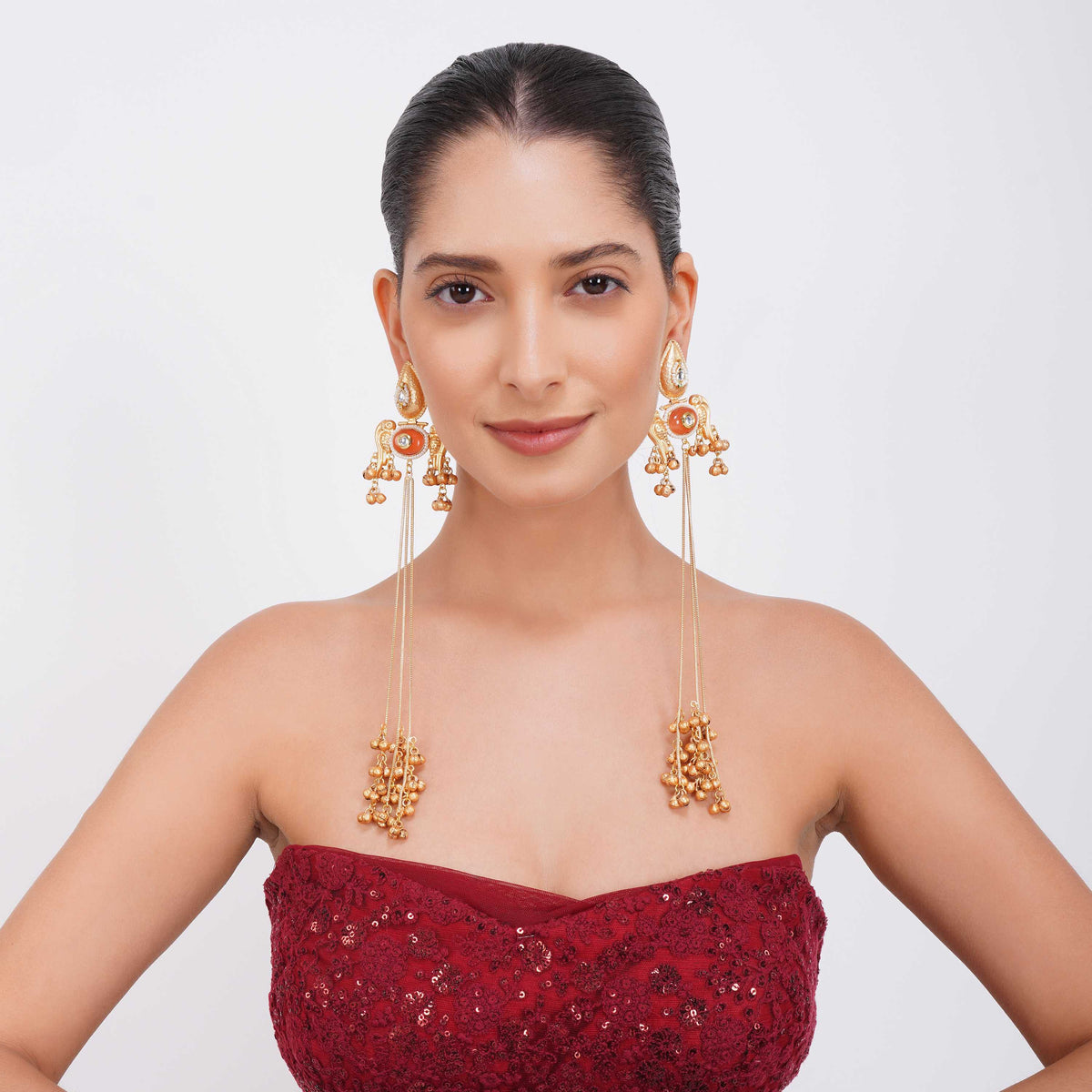 Golden Heritage Long Drop Earrings