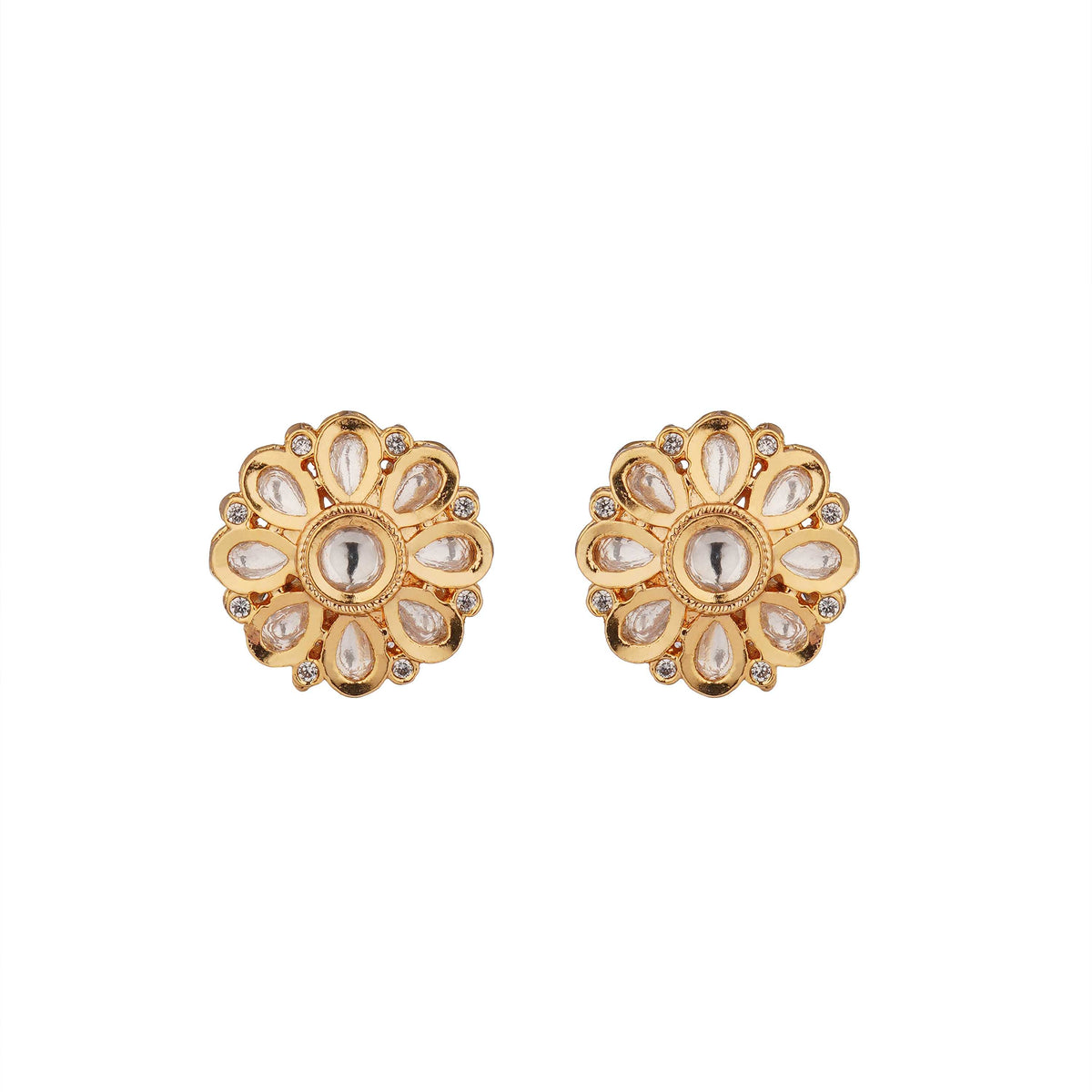 Sun Floral CZ Stud Earrings