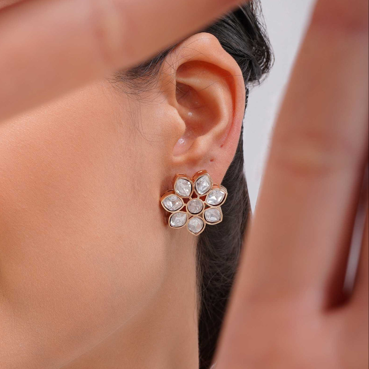 Jane Stud Earrings with AAA+ Italian Stones