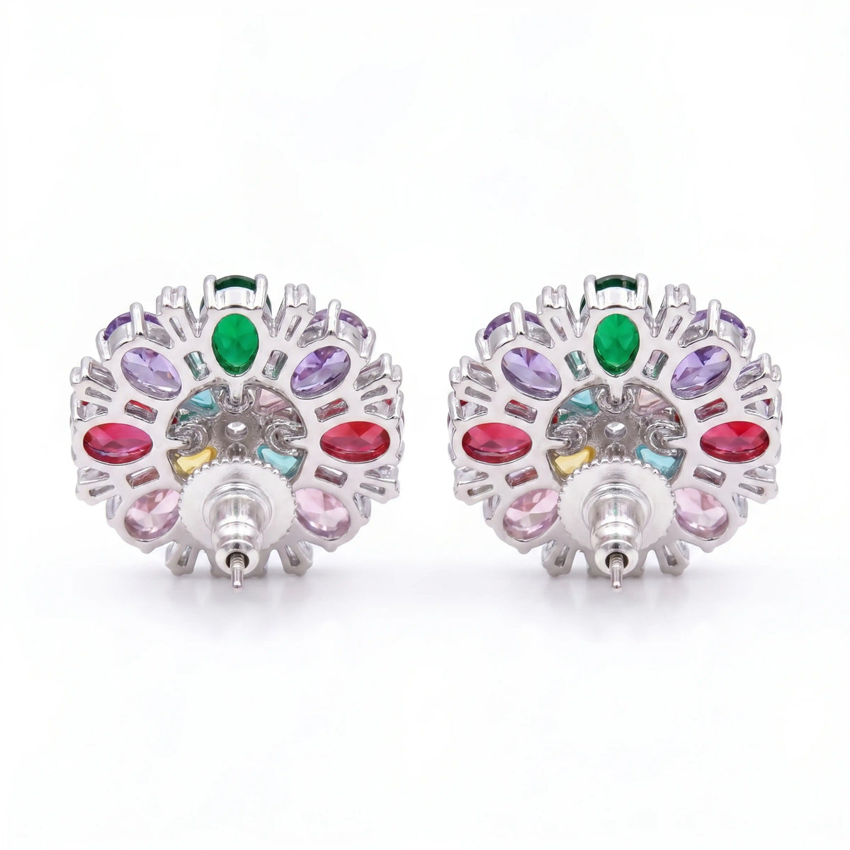 Petalia Crystal Floral Burst Stud Earrings, Mixed cut, Gold finish