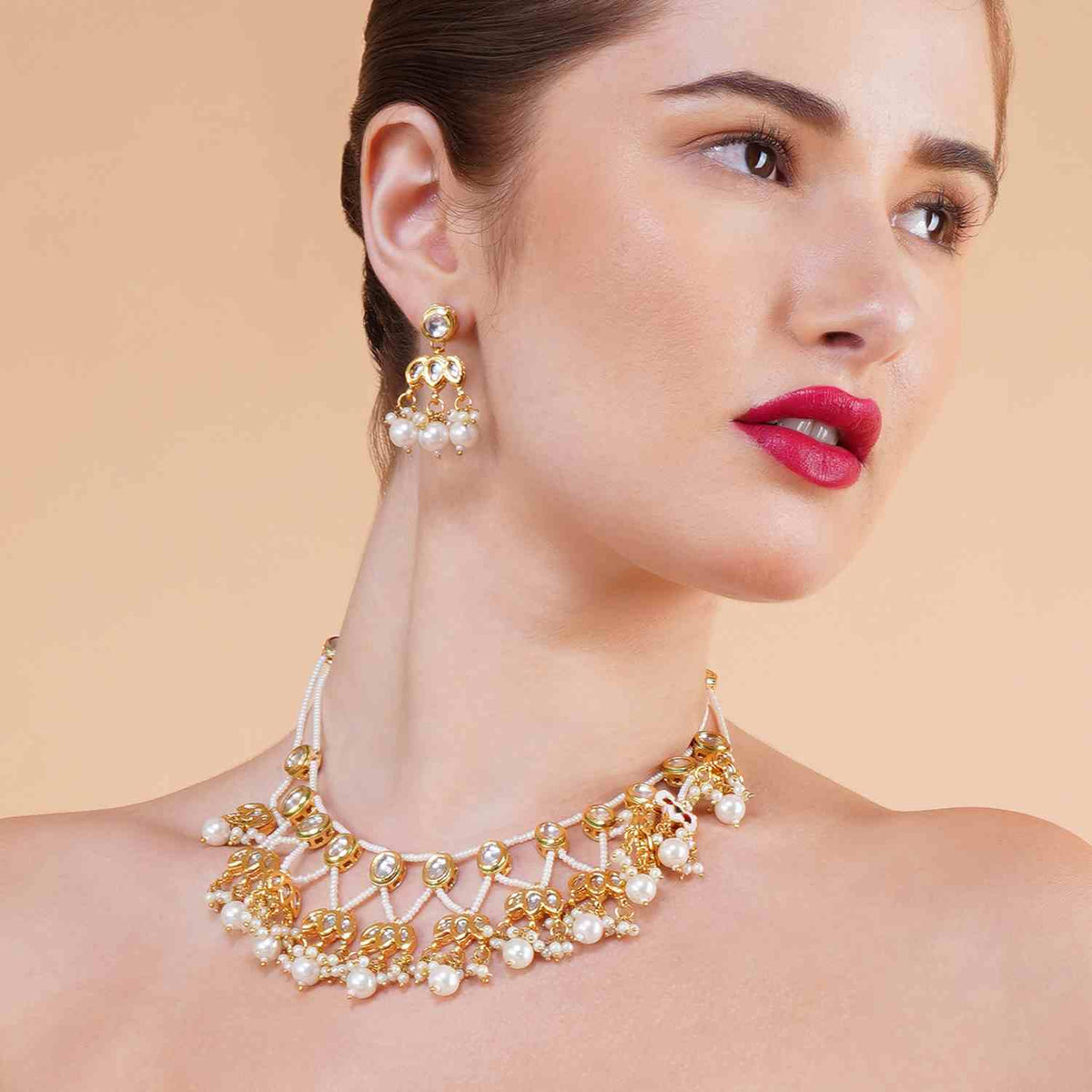 Ayla gold plated kundan pearl