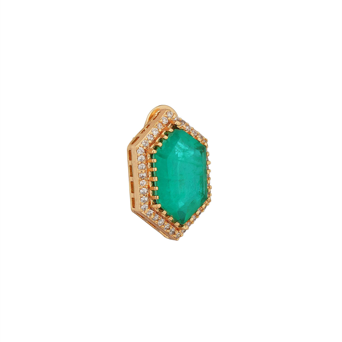Bridal Polki Necklace and Earrings with Green Stones