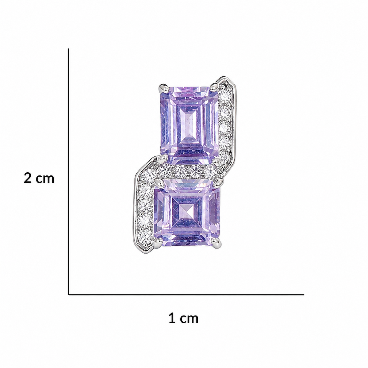 Square Cut Crystal Stud Earrings