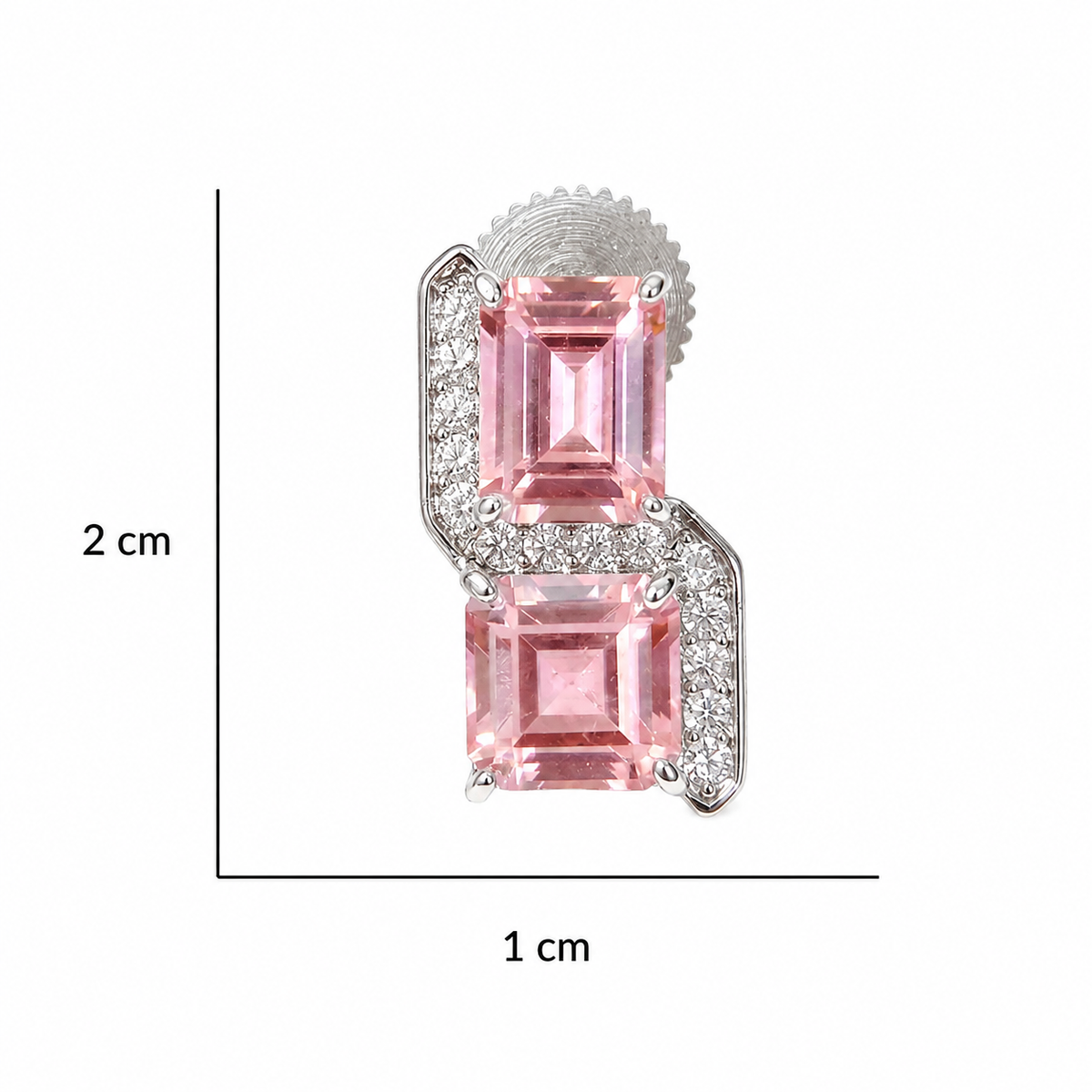 Square Cut Crystal Stud Earrings