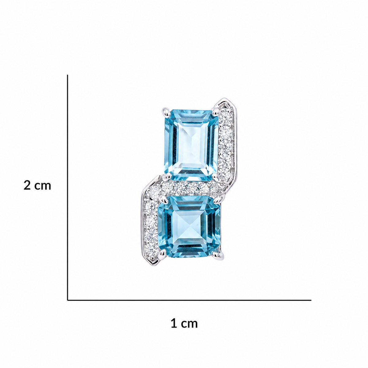 Square Cut Crystal Stud Earrings