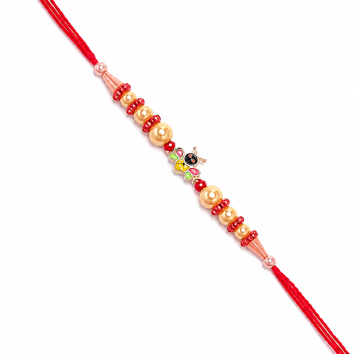 Golden Pearl 92.5 Silver Rakhi with Charm Accent
