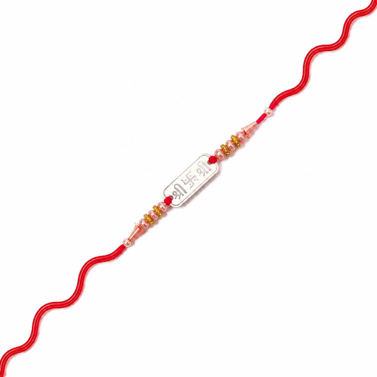 Engraved 92.5 Silver Tag Rakhi on Red Thread