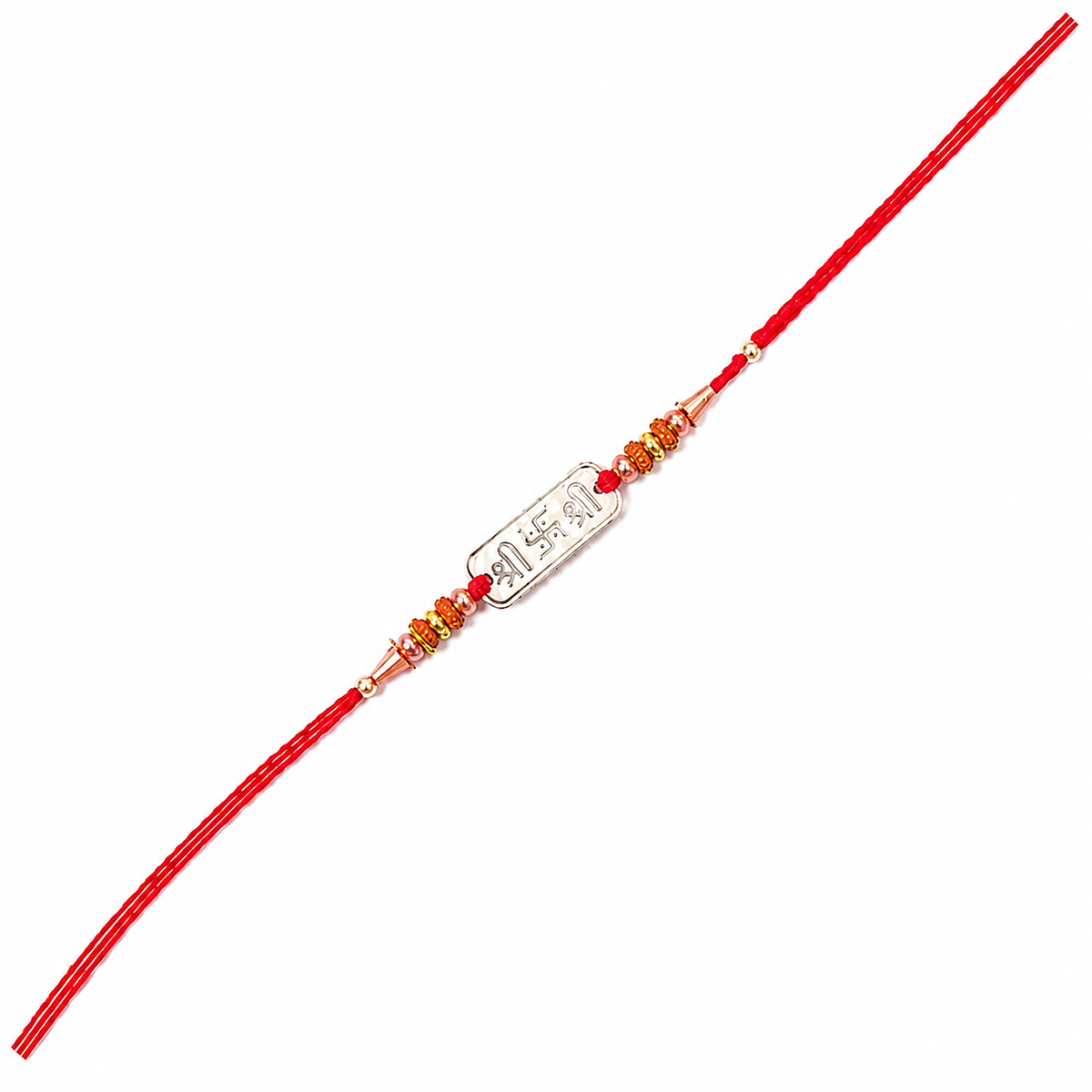 Engraved 92.5 Silver Tag Rakhi on Red Thread