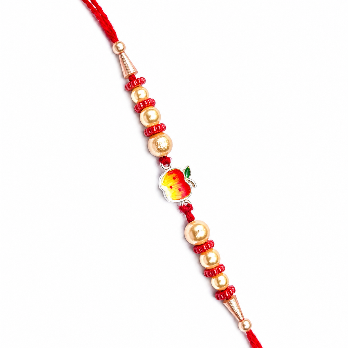 Mango Charm 92.5 Silver Rakhi with Golden Pearls