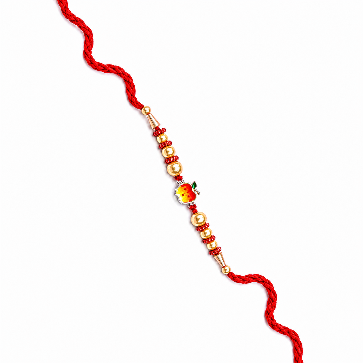 Mango Charm 92.5 Silver Rakhi with Golden Pearls