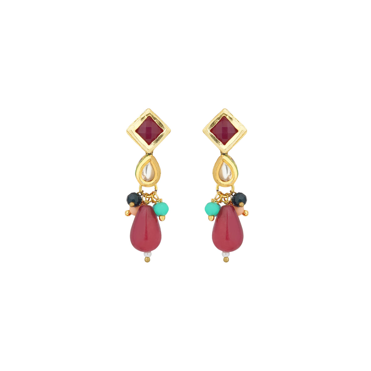 Festive Safiya Beaded Necklace and Earrings Set Close-Up Product Image