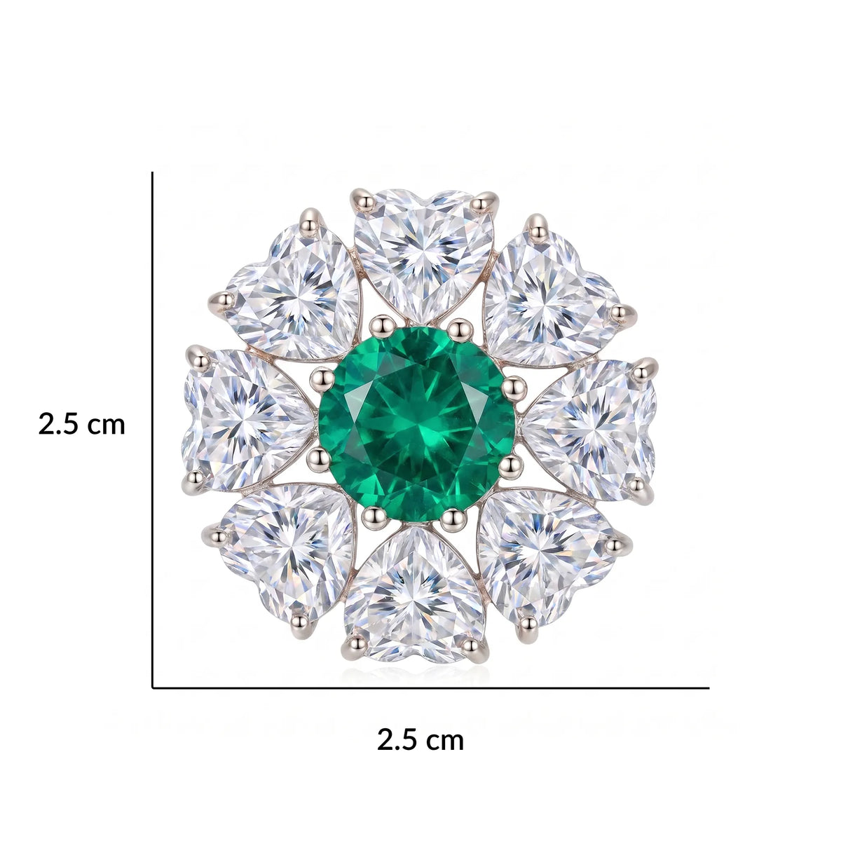 Reverse Crystal Floral Cluster Stud Earrings, Rhodium finish