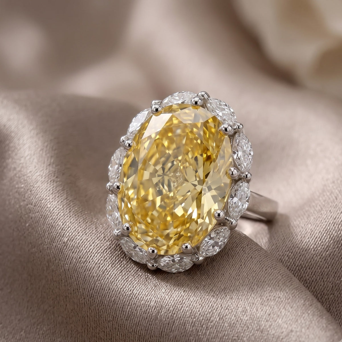 Oval Statement Crystal Cocktail Ring