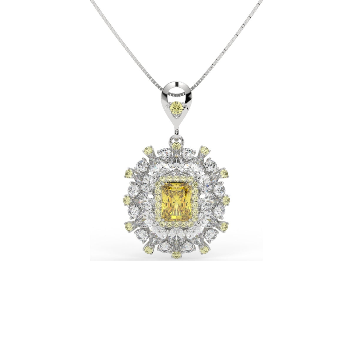 Starburst Helia Crystal Floral Burst Pendant Necklace