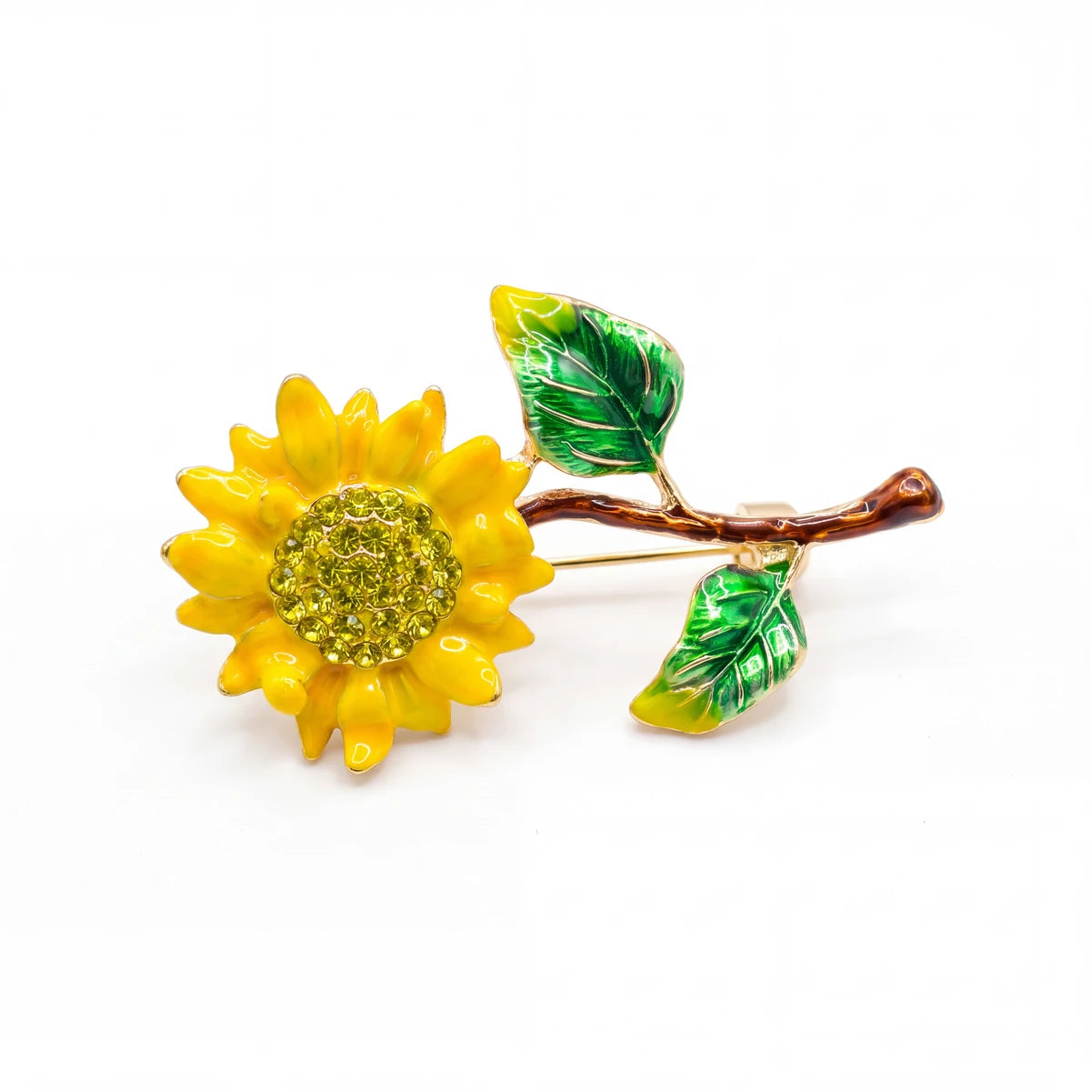 Surya sunflower brooch for women, gold-tone - RANGREZ (view 2)
