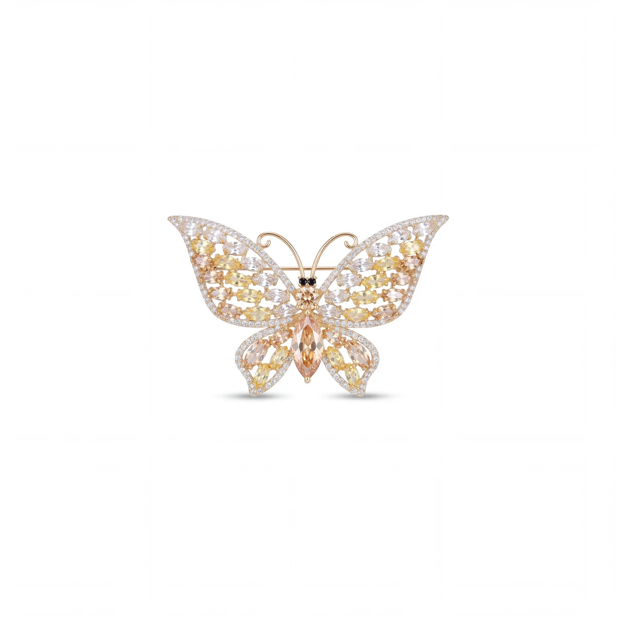 Aurelia butterfly brooch for women, gold-tone - RANGREZ (view 3)