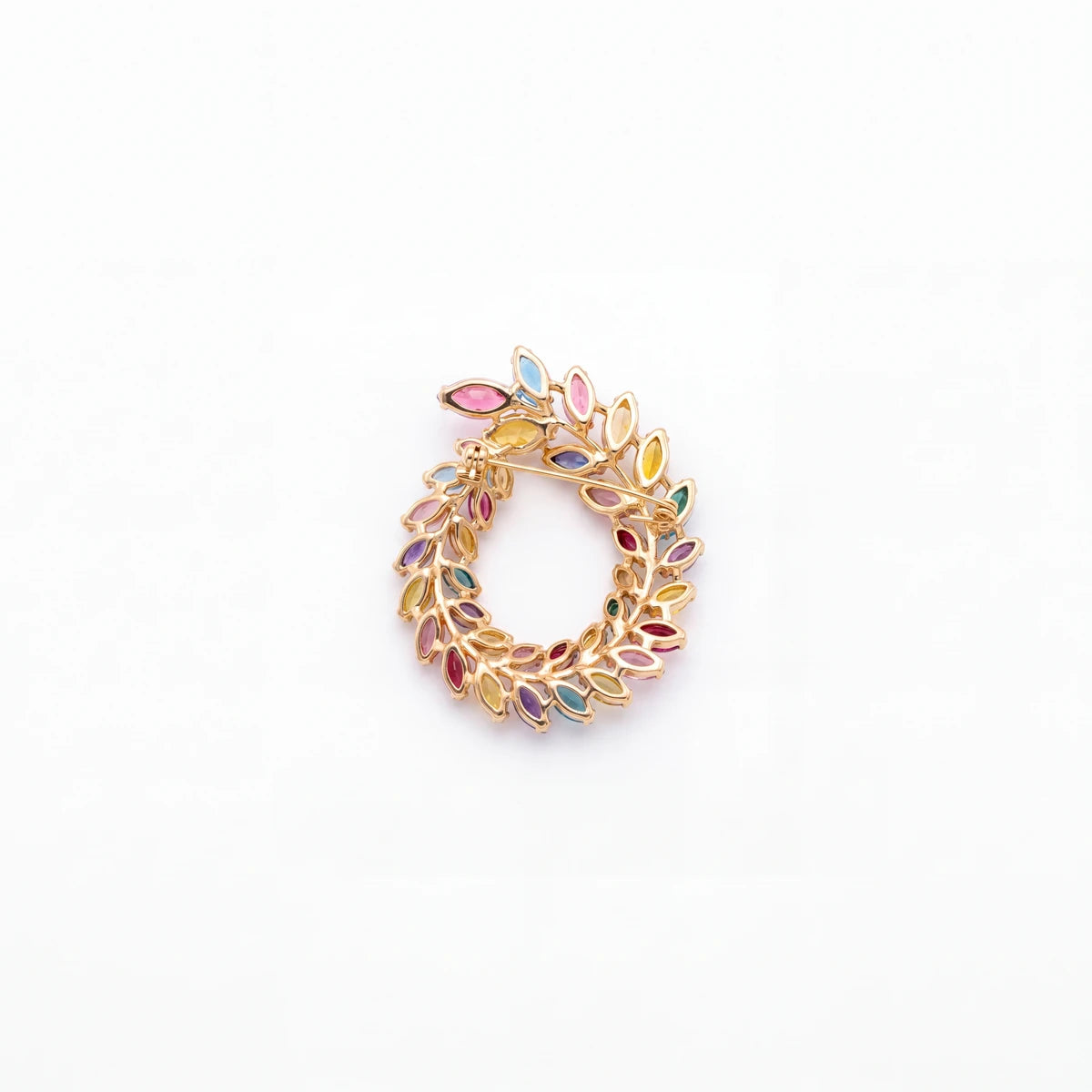 Carnival wreath brooch for women, gold-tone - RANGREZ (view 2)
