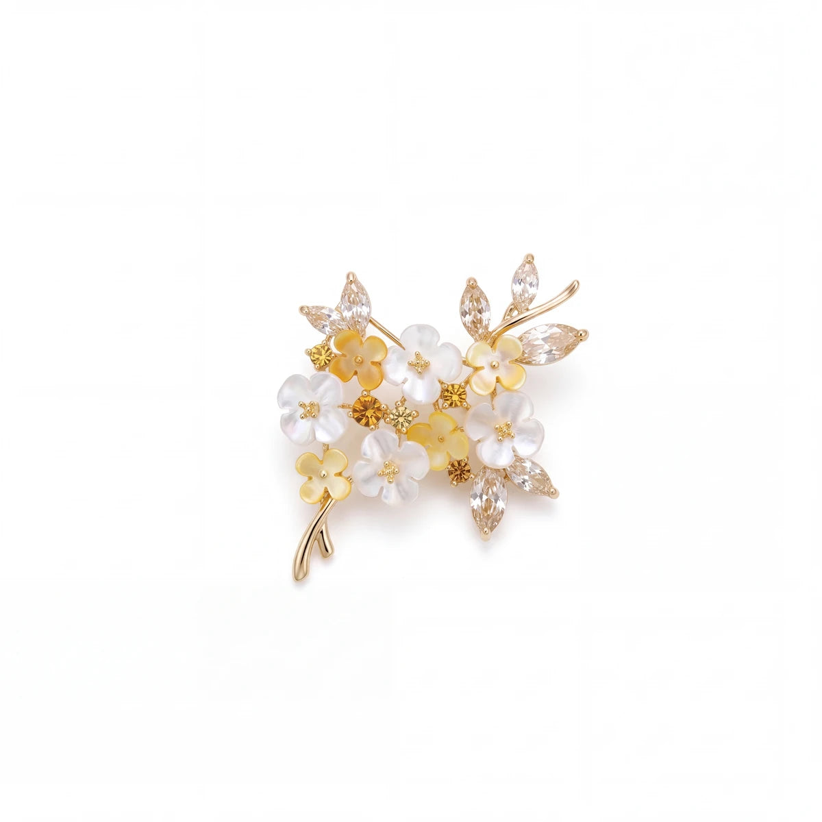 Clementine blossom brooch for women, gold-tone - RANGREZ (view 2)