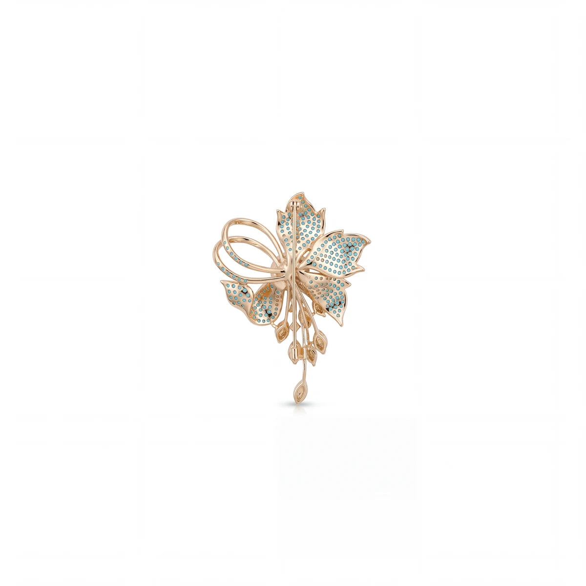 Capri flower brooch for women, gold-tone - RANGREZ (view 3)