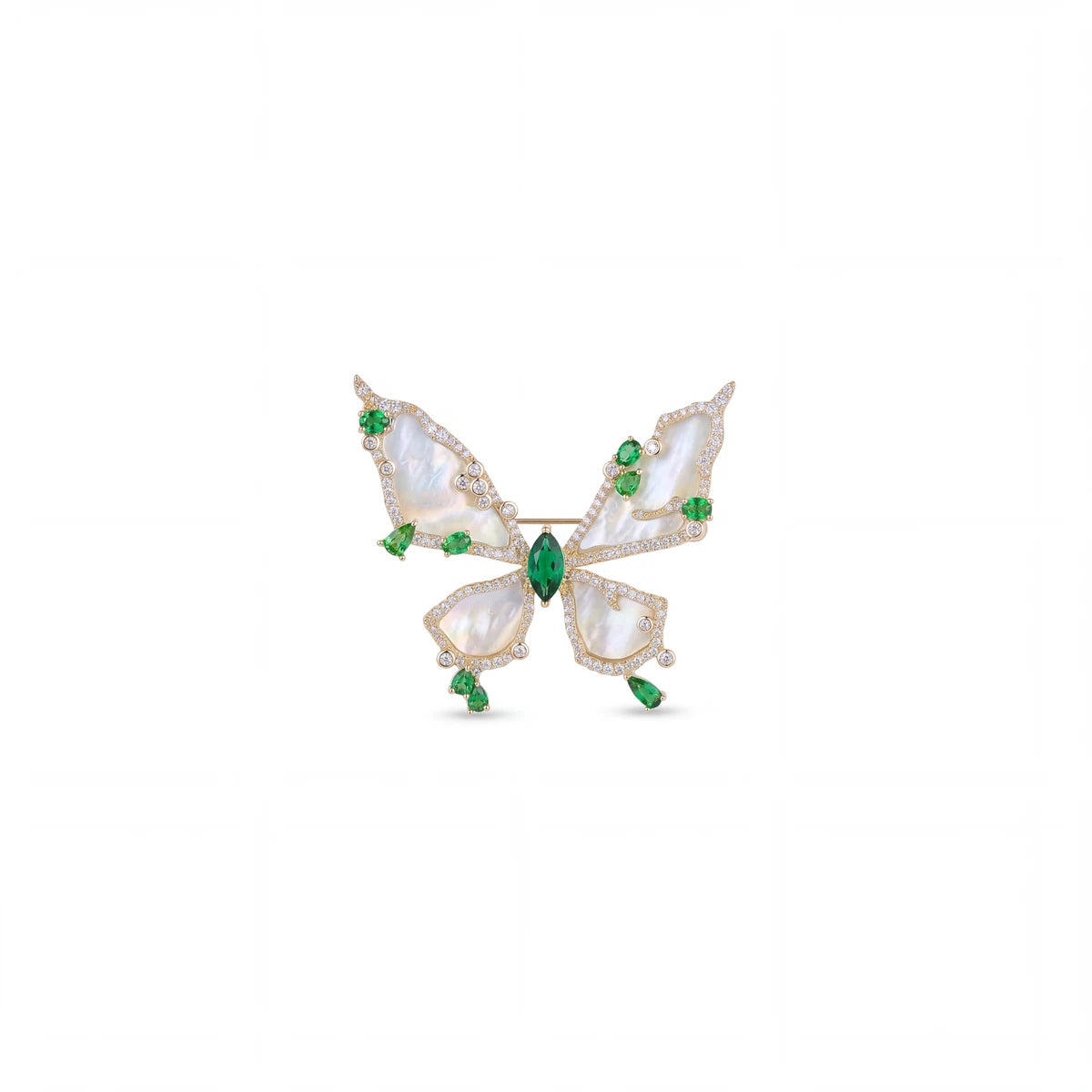 Papillon butterfly brooch for women, gold-tone - RANGREZ