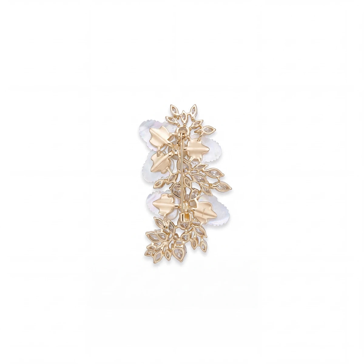 Bianca blossom spray brooch for women, gold-tone - RANGREZ (view 6)