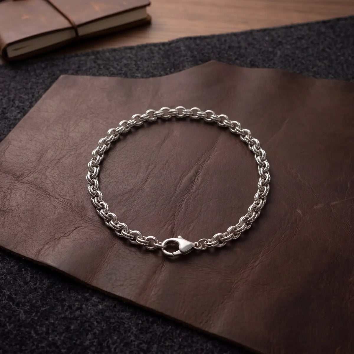 Double Rolo Silver-Tone Bracelet for Men - view 3