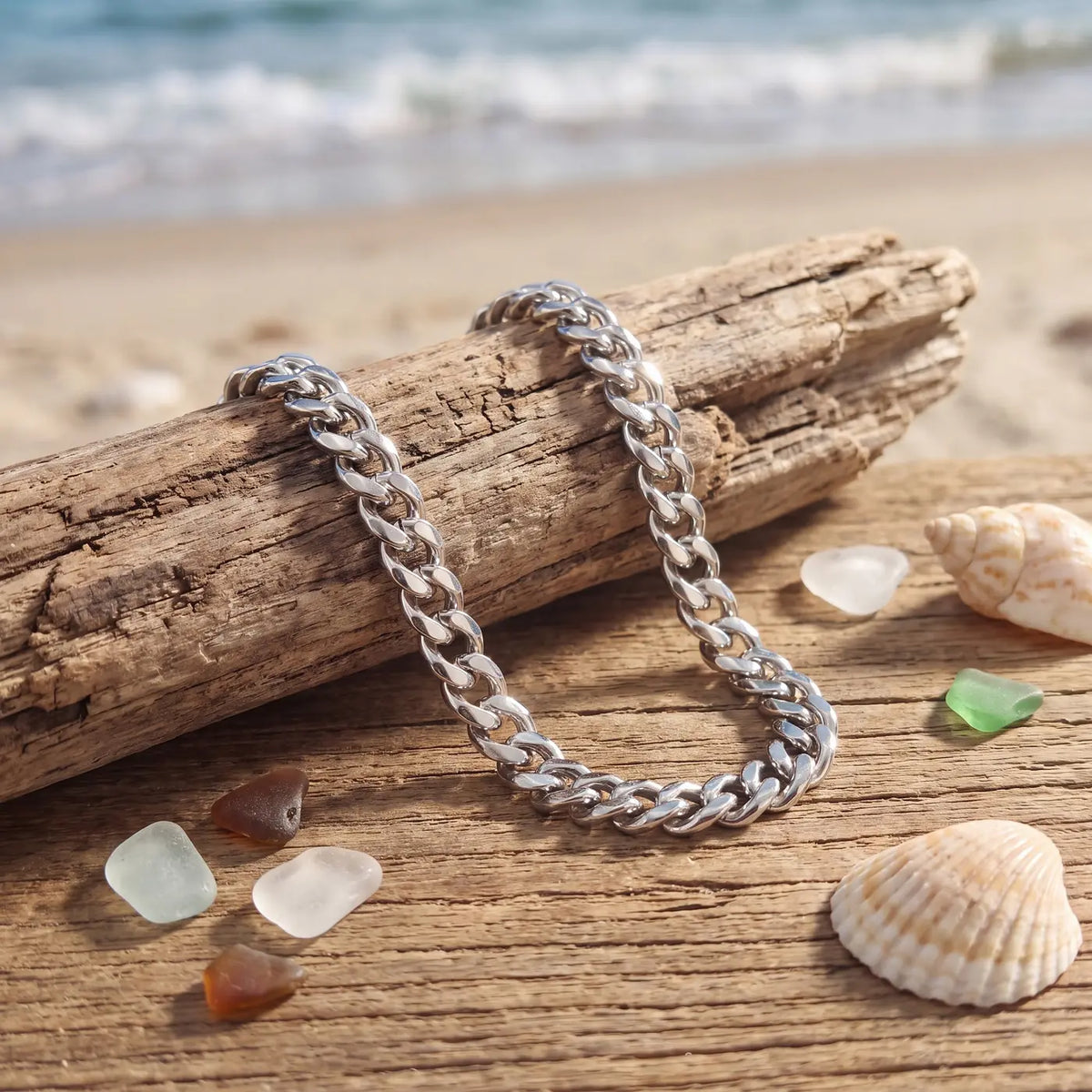Cuban Link Silver-Tone Bracelet for Men - view 4