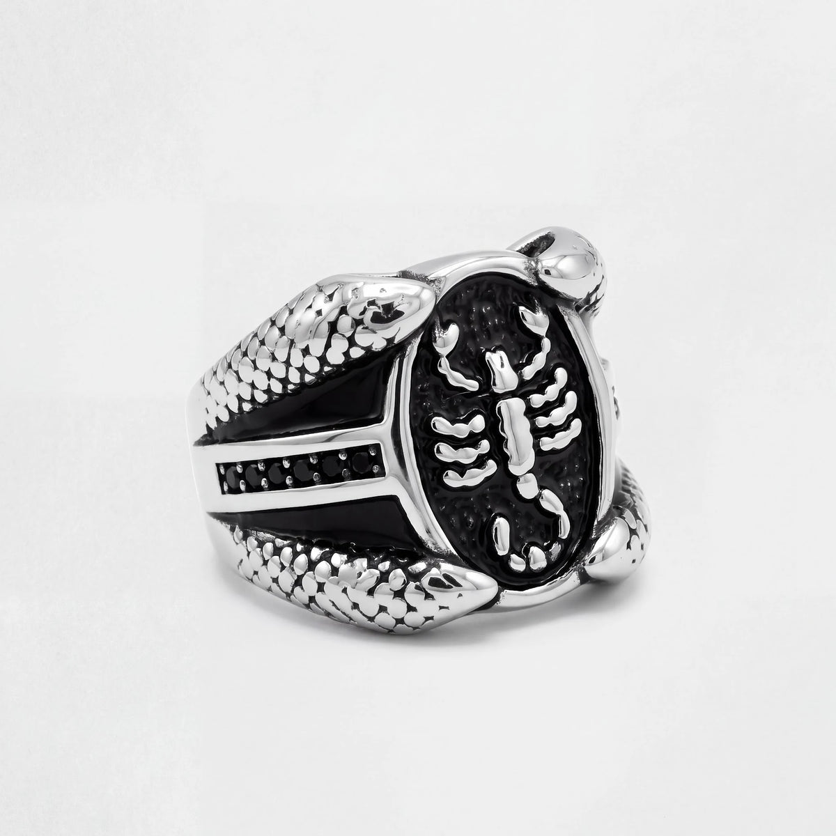 Scorpion Oxidised Silver-Tone Ring for Men - view 3