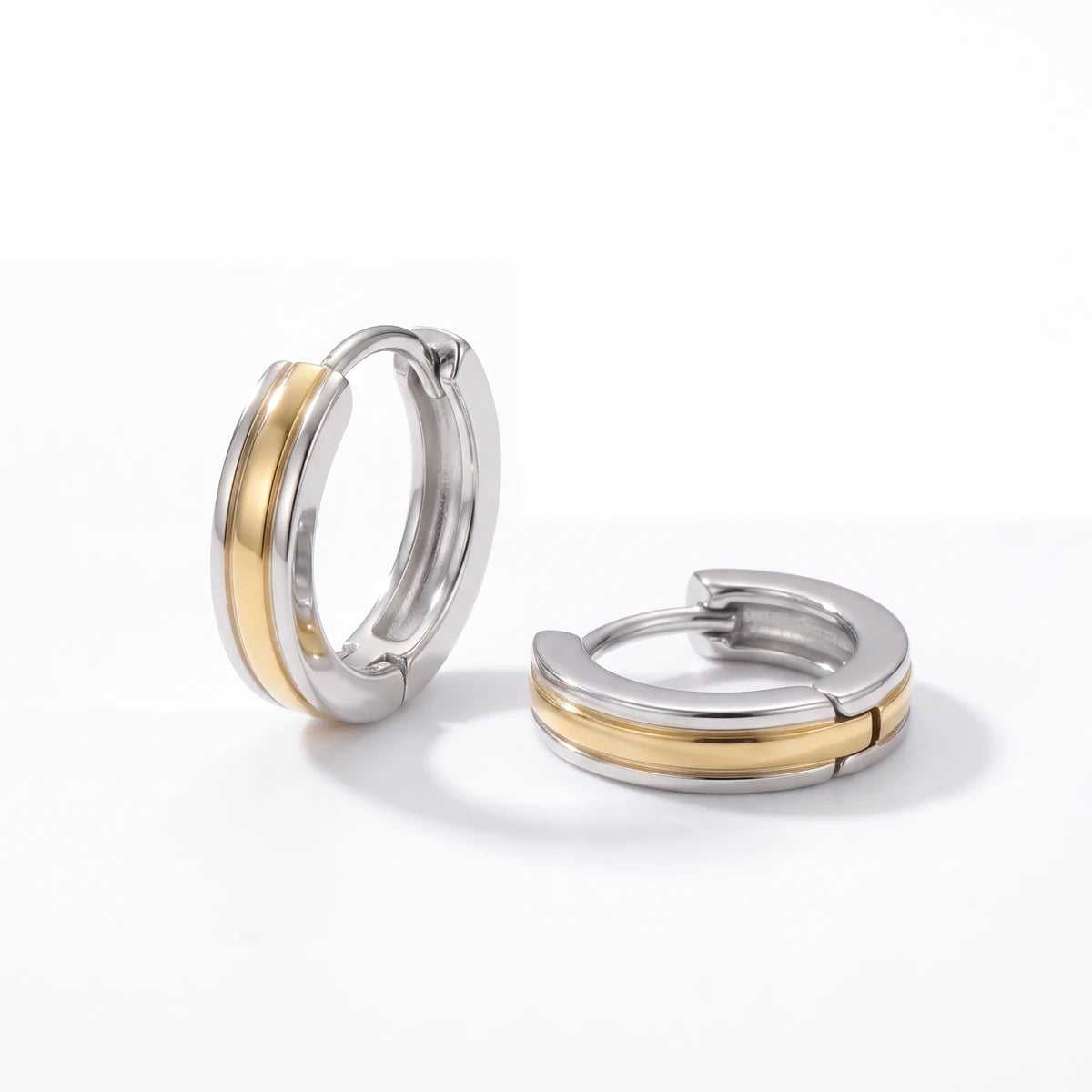 Mira mini huggie earrings for women, gold & silver-tone - RANGREZ