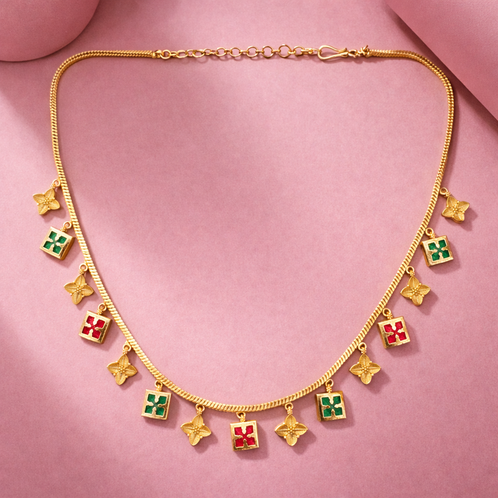 D no-10 Green Red Tamaniya Necklace Live 1226