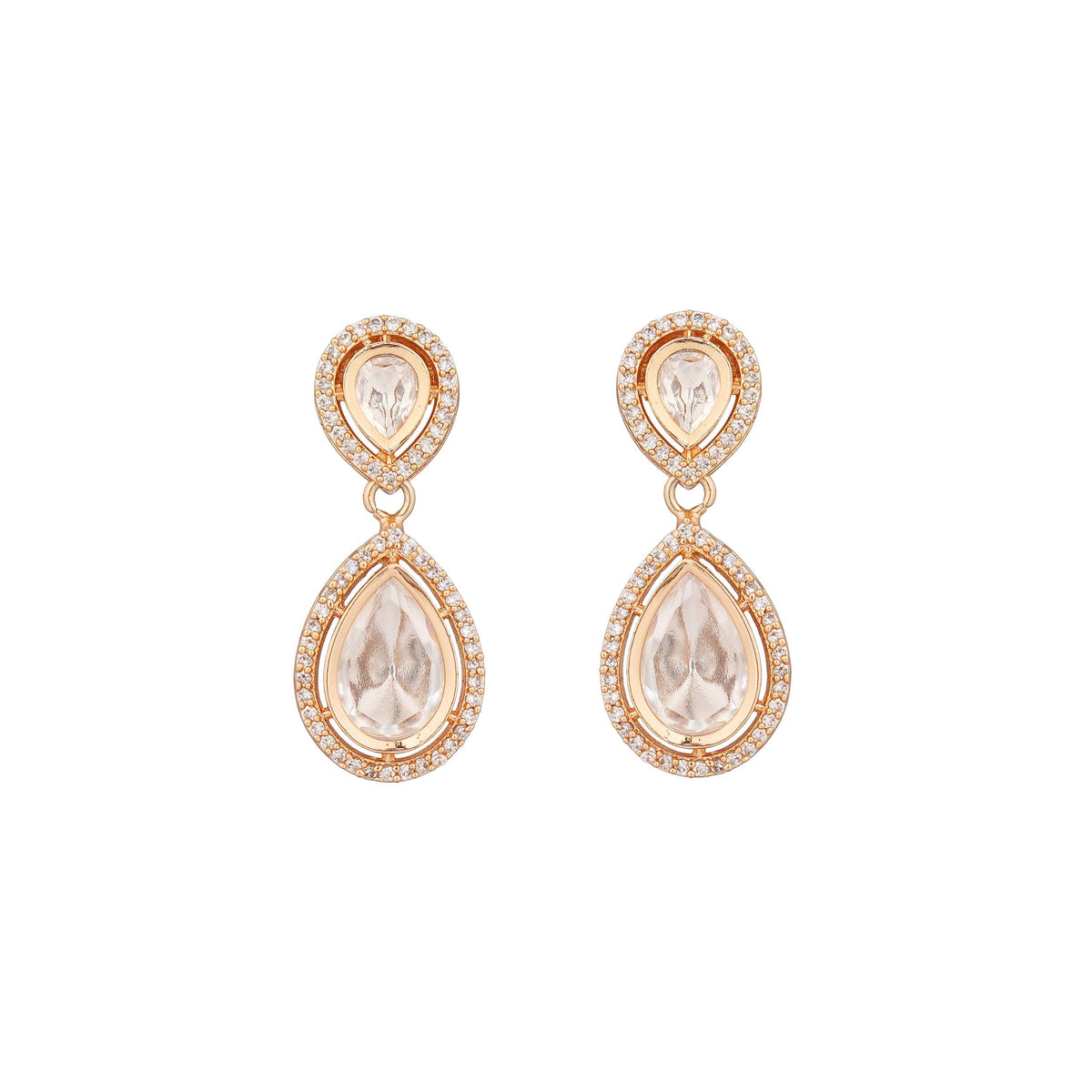 Milani Halo Setting Polki Earrings