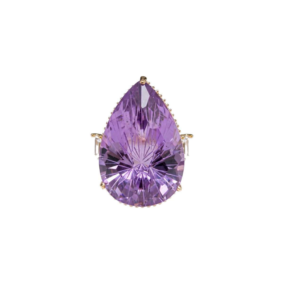 Pear solitaire cocktail ring for women, adjustable - RANGREZ (view 2)