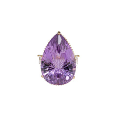 Pear solitaire cocktail ring for women, adjustable - RANGREZ (view 2)