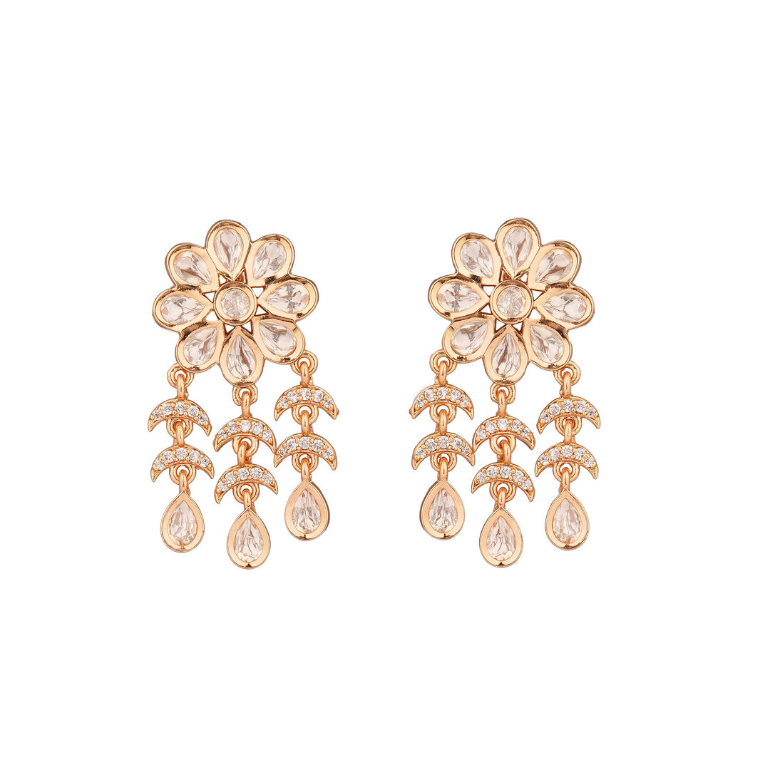 Hazel Kundan Dangle Pear Polki Earrings