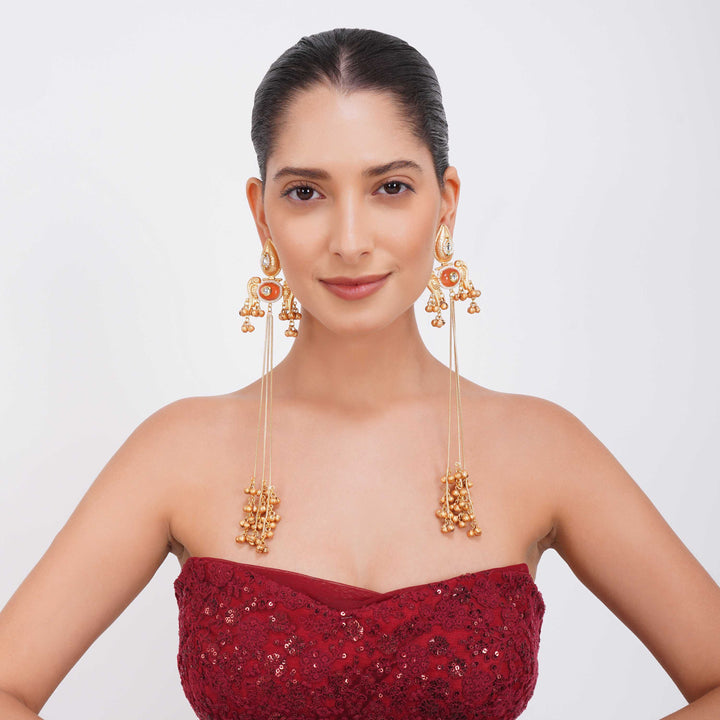Golden Heritage Long Drop Earrings