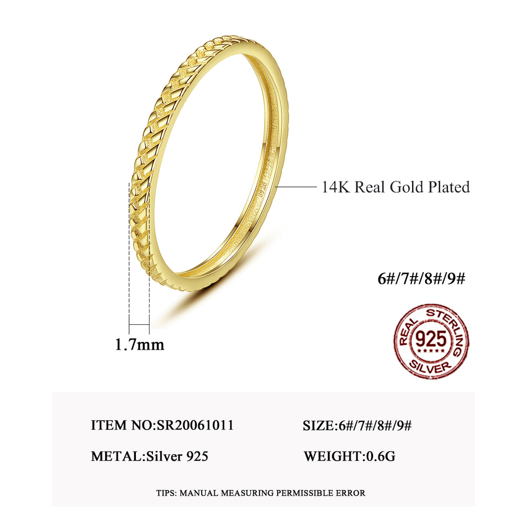 14k gold plated kasai silver ring women