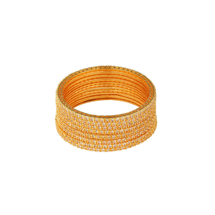 Solitaire 8 Bangles – 22k Gold Plated Grace