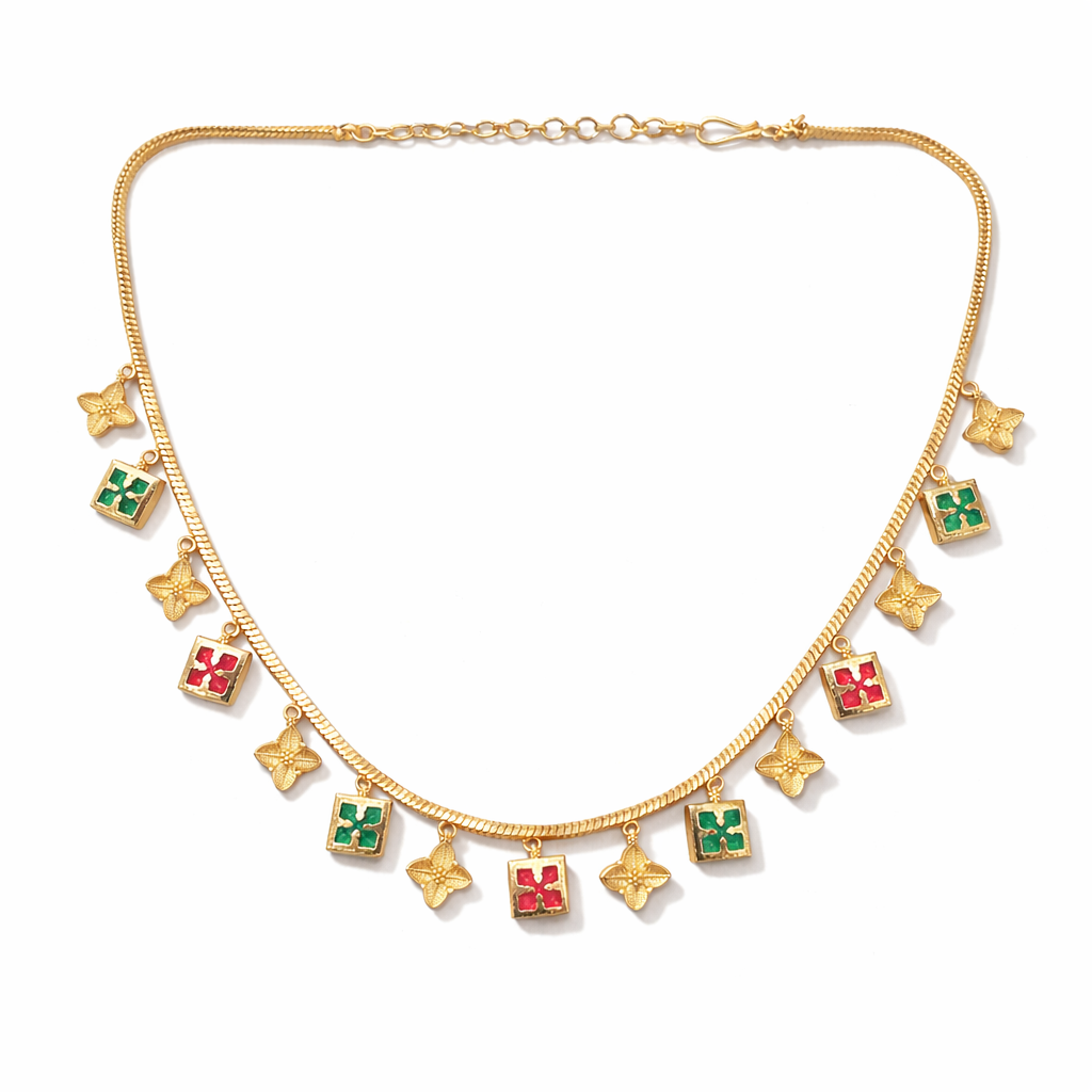D no-10 Green Red Tamaniya Necklace Live 1226