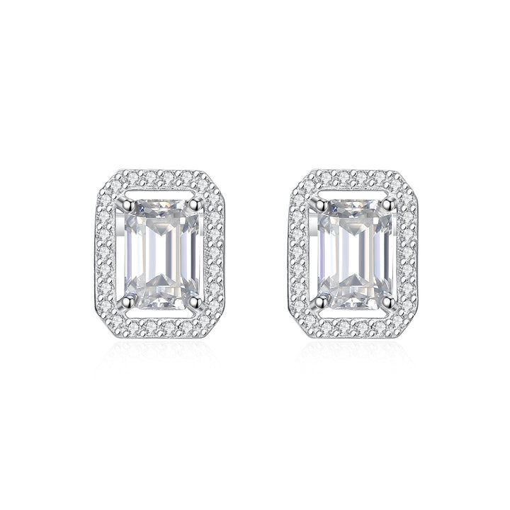 Willa Diamond Silver Square Stud Earring
