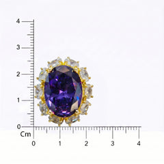 Rouge Oval Crystal Halo Stud Earrings, Gold finish