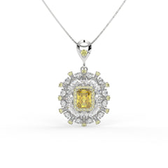 Starburst Helia Crystal Floral Burst Pendant Necklace, Rhodium finish