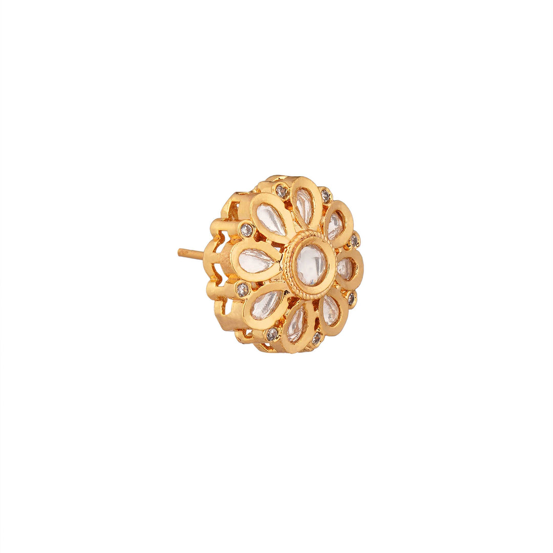 Sun Floral CZ Stud Earrings