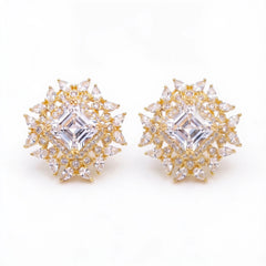 Gold-Tone Kite Sunburst Stud Earrings