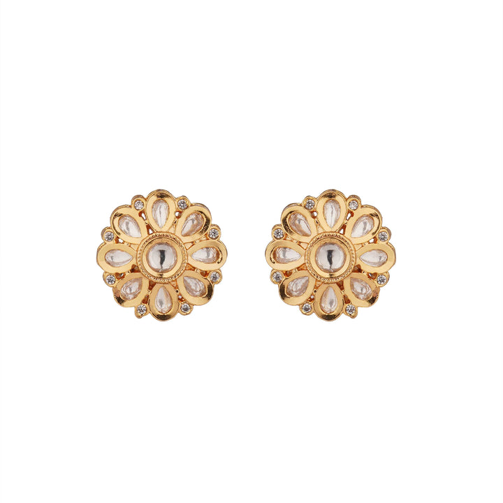 Sun Floral CZ Stud Earrings