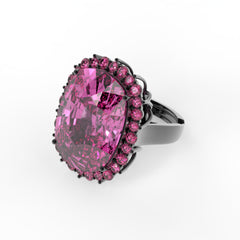 Rebecca Cushion Halo Statement Cocktail Ring