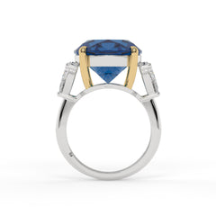 Trinity Crystal Oval Three-Stone Cocktail Ring, Gold & Rhodium finish