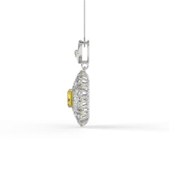 Starburst Helia Crystal Floral Burst Pendant Necklace, Rhodium finish