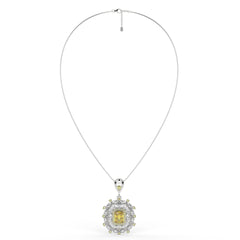 Starburst Helia Crystal Floral Burst Pendant Necklace, Rhodium finish