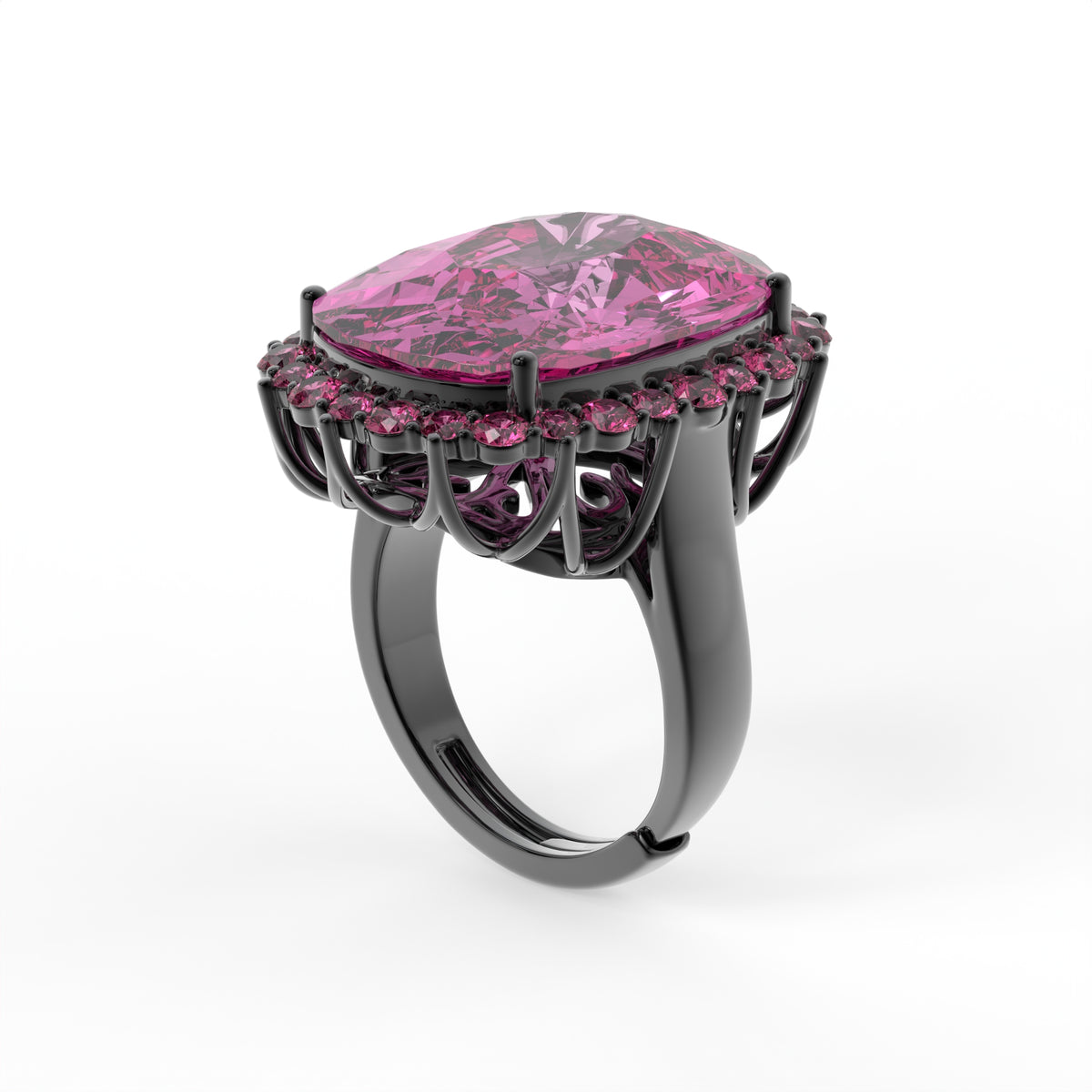 Rebecca Cushion Halo Statement Cocktail Ring